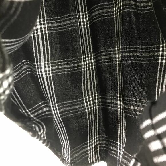 UNTUCKit for Her Tessa Plaid Wrap Tie Front Button Up Shirt Dress Black White 2 - Picture 8 of 13